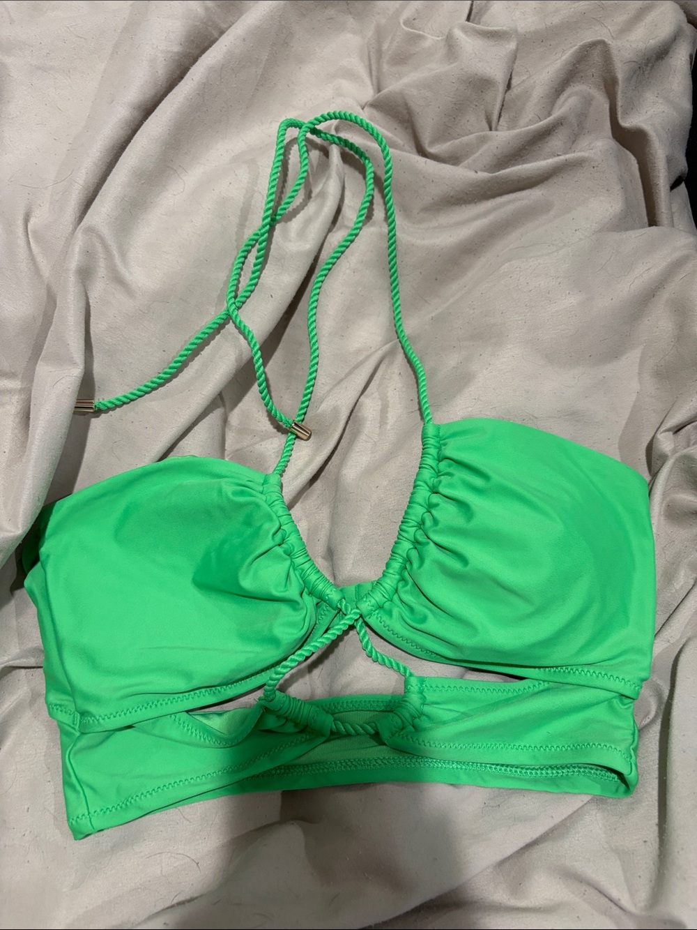 aerie Bright Green Halter Bikini Top